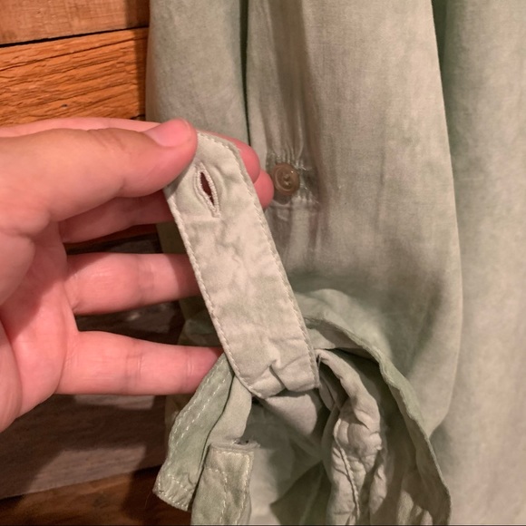 Velvet Heart Elisa Washed Out Button-Up Long Sleeve Shirt Green Size XL - Picture 5 of 11